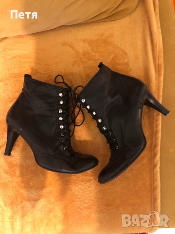 Дамски черни боти естествена кожа, снимка 1