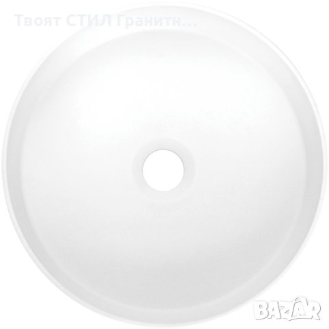 Бяла Кръгла Гранитна Мивка за Баня, Монтаж върху плот стояща Silia ф36, снимка 2 - Мивки - 43554751