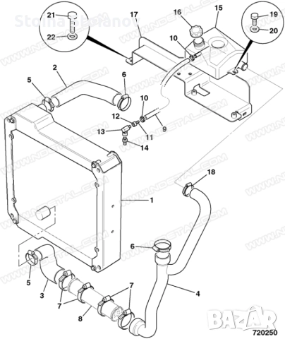 834/10808  Водно съединение JCB  526-55  528-70    ДЖСБ  Перкинс  Perkins