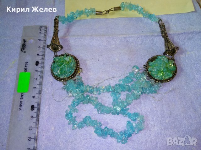 ИЗУМИТЕЛНО КРАСИВА ПОСРЕБРЕНА КРИСТАЛНА ЕТНО - АРТ СТИЛ ОГЪРЛИЦА РЪЧНА ИЗРАБОТКА 34781, снимка 9 - Колиета, медальони, синджири - 39193162