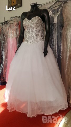 сватбена булчинска рокля с кристали по поръчка, снимка 4 - Сватбени рокли - 26679084
