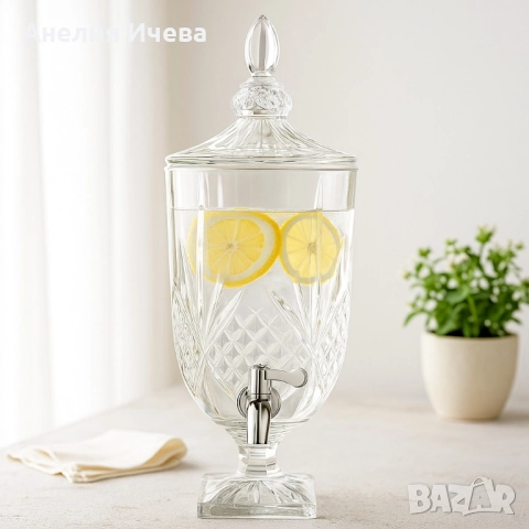 Луксозен диспенсър за сок и напитки 3л с кранче, снимка 4 - Други - 51812945