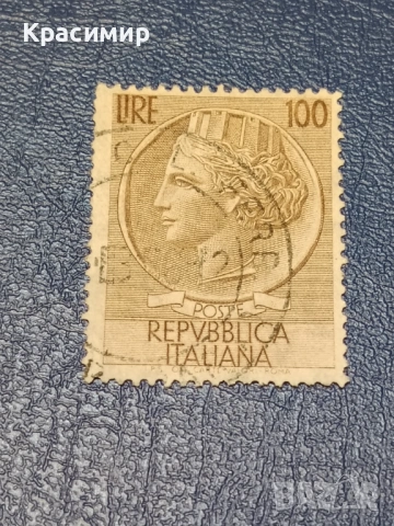 Винтидж ПОЩЕНСКА марка 100 лири, снимка 6 - Филателия - 53115208