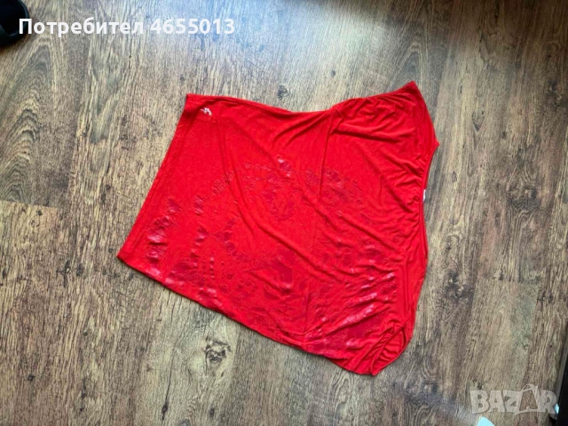 ПОДАРЯВАМ Дамска червена супер естравагантна блуза Ирит Irit, снимка 3 - Туники - 52461469