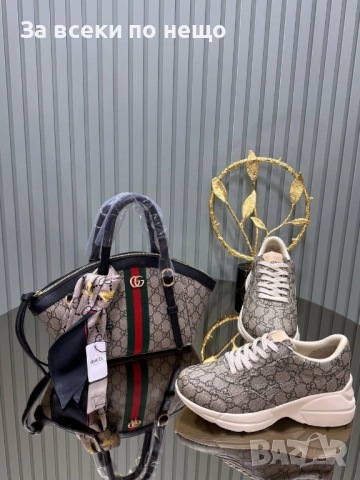 Louis Vuitton Gucci Комплект Дамски Маратонки и Дамска Чанта - Различни Цветове И Модели Код SK408, снимка 3 - Маратонки - 52870910