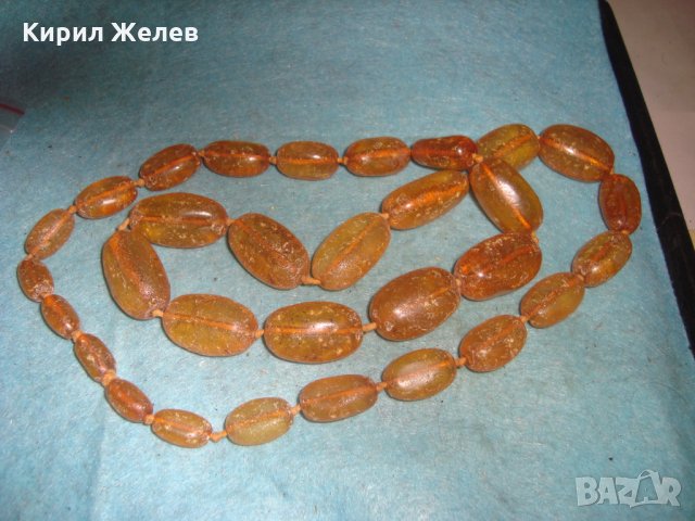 СТАРА РУСКА КЕХЛИБАРЕНА ОГЪРЛИЦА 100% НАТУРАЛЕН БАЛТИЙСКИ КЕХЛИБАР БАРАБАННО СТРУГОВАН УНИКАТ 26985, снимка 7 - Антикварни и старинни предмети - 35053804