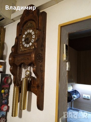 Часовник стенен,с тежести-топузи, снимка 4 - Антикварни и старинни предмети - 43998273