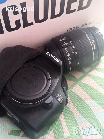 Комплект фотоапарат Canon EOS2000D / EF-S18-55mm, снимка 8 - Фотоапарати - 53073800