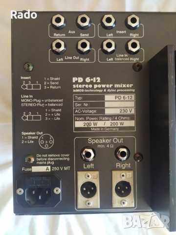 Продавам power mixer "Zeck PD 6-12", снимка 2 - Аудиосистеми - 52801524