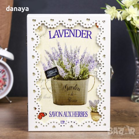 1631 Малка къщичка за ключове LAVENDER декоративна кутия органайзер, снимка 2 - Закачалки - 39431346