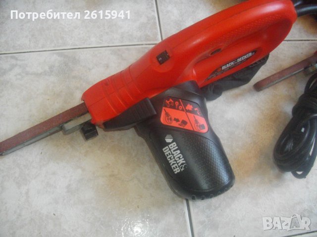 Английски Оригинален Мини Лентов Шлайф/Ел.Пила-300-350 Вата-Black Decker-Отличен-Като Нов, снимка 3 - Други инструменти - 37296440