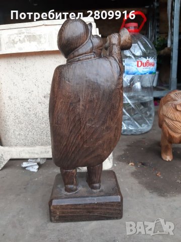 Дървена статуя на вестоносец, снимка 2 - Антикварни и старинни предмети - 32590954