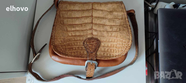Ретро дамска чанта от крокодилска кожа, снимка 2 - Антикварни и старинни предмети - 44858079
