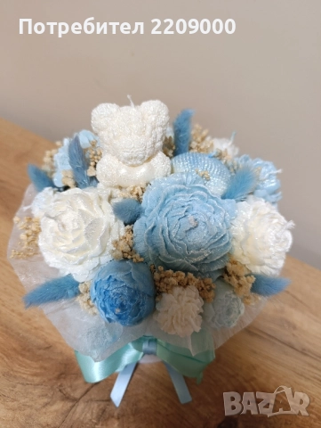 Букети от ароматни соеви свещи, снимка 6 - Изкуствени цветя - 51872003