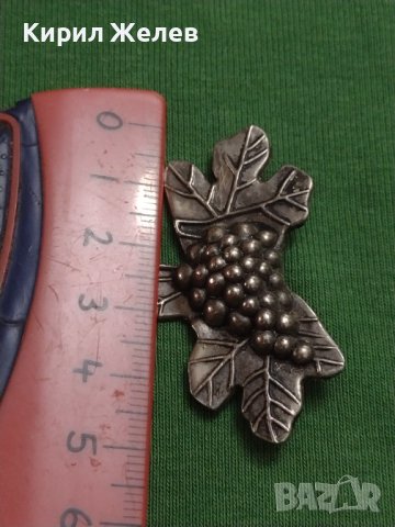 Метална брошка Грозд върху листо пластика много красив дизайн 26236, снимка 8 - Други - 40426226