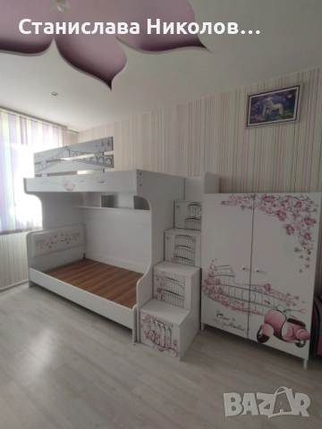 Двуетажно детско легло с гардероб , снимка 8 - Мебели за детската стая - 53099288