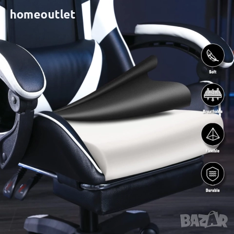 Геймърски стол с поставка за крака – AY-EUDJY-1BAI, снимка 5 - Столове - 52627983