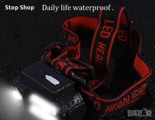 Челник LED+2COB 650LM 4 режима 90° USB водоустойчив, снимка 4 - Екипировка - 40181880