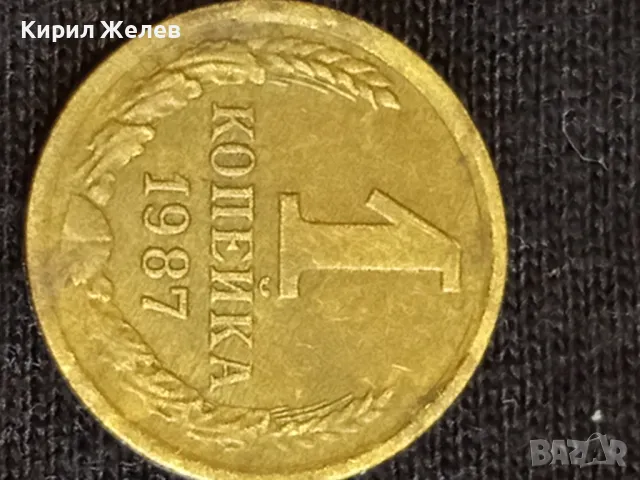 Стара монета 1 копейка 1987г. СССР рядка за КОЛЕКЦИЯ ДЕКОРАЦИЯ 39320, снимка 2 - Нумизматика и бонистика - 48011052