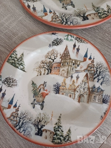 Коледни чинии 12 бр, снимка 3 - Чинии - 52927253