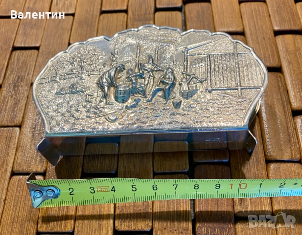 #1503# Държач за салфетки. Винтидж. Посребрена. От Дания