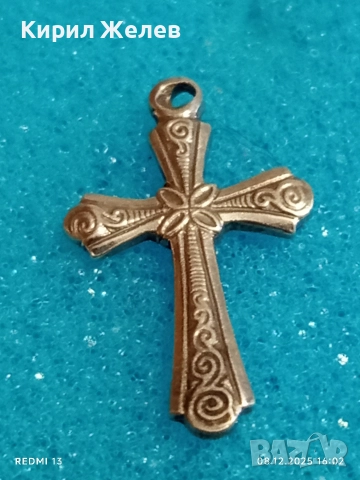 Винтидж бижу сребърен кръст красива орнаментика ювелирна изработка 52492, снимка 4 - Колиета, медальони, синджири - 52692223