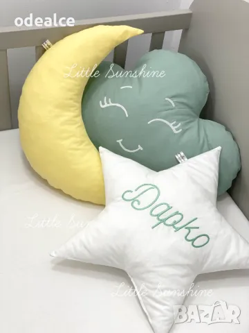 Възглавнички облачета, луна, звезда за детската / бебешка стая , снимка 11 - Спално бельо и завивки - 18027012