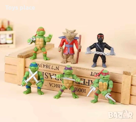 Комплект фигурки за торта Костенурките нинджа, снимка 2 - Фигурки - 50661379