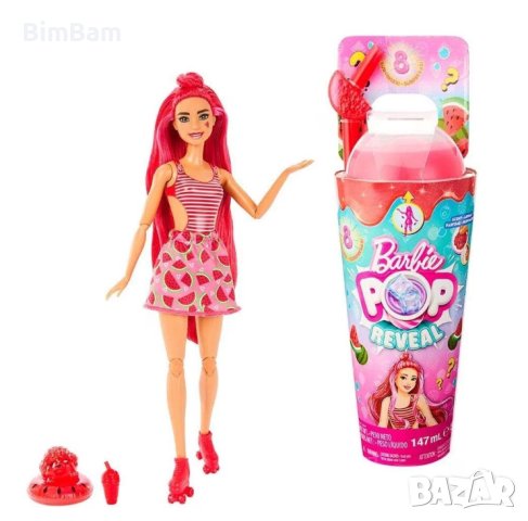 Оригинална ароматизирана кукла в чаша Barbie® Pop Reveal™ Fruit Series - диня / 8 изненади