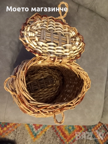Нова ръчно плетена кошница от ракита, снимка 2 - Декорация за дома - 51842672