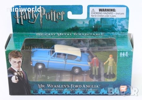 Ford Anglia с две фигурки на Хари и Mr. Weasley от филма Harri Potter - моделът е нов в кутия, снимка 2 - Колекции - 44096651