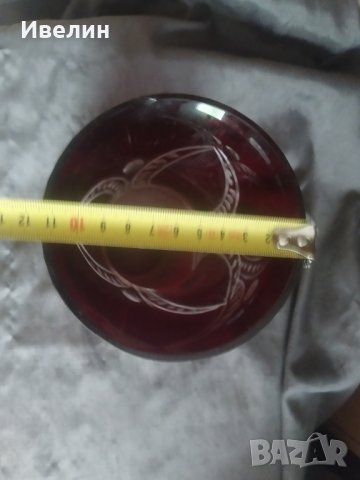 кристална ваза тип бохемия арт деко, снимка 4 - Антикварни и старинни предмети - 32801247