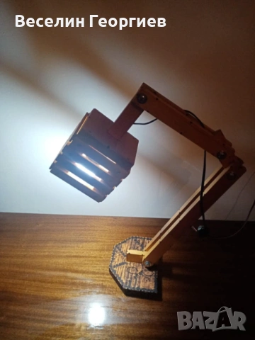 Настолна лампа от дърво, снимка 4 - Настолни лампи - 53386016