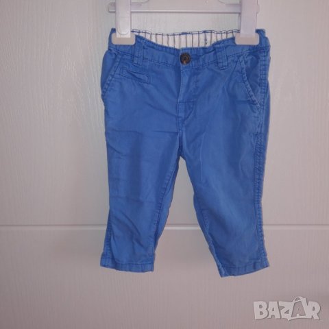 3-6м 68см Панталон H&M Материя - памук, тънък, подходящ за топло време или градината Цвят - син С ре, снимка 1 - Панталони и долнища за бебе - 12487375