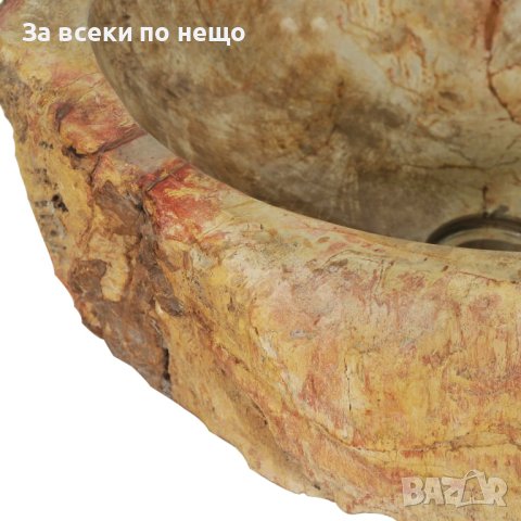 Мивка, 45x35x15 см, вкаменелост, кремава, снимка 2 - Мивки - 43483243