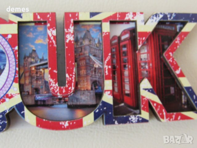 Автентичен 3D магнит от Лондон, Великобритания-I Love UK, снимка 5 - Други ценни предмети - 38486864