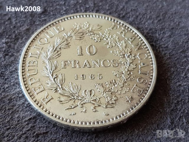 10 франка 1965 Франция СРЕБРО сребърна монета в качество 1