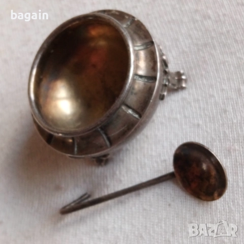Императорски сребърен съд за хайвер. Горчичник., снимка 2 - Антикварни и старинни предмети - 52921037