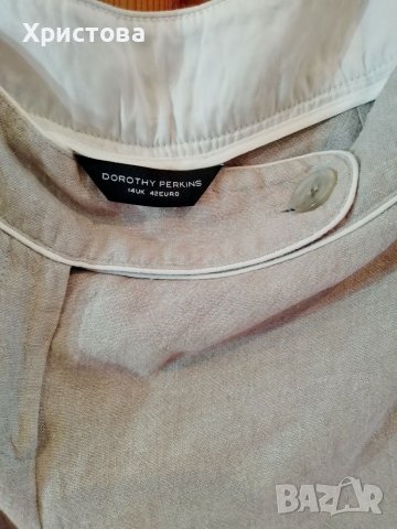 Сив ленен панталон "DOROTY PERKINS"-L, снимка 4 - Панталони - 37433493