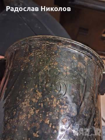 Antique Christofle Champagne Cooler, Silver Plated, 1913 Monogram., снимка 6 - Други - 51970014