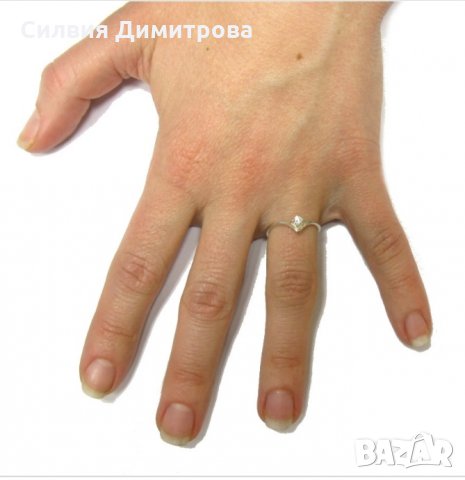 Сребърен пръстен с камък 3мм циркон печат 9️⃣2️⃣5️⃣, снимка 2 - Пръстени - 35342668