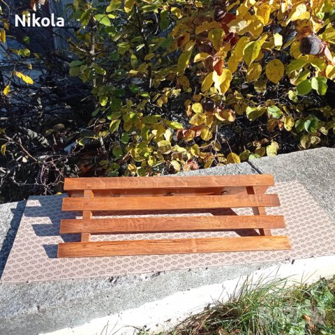 Стенна закачалка за дрехи и шапки дървена 64/24см, снимка 8 - Закачалки - 38486837