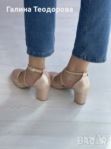 Изчистени дамски затворени сандали с ток, снимка 4 - Дамски обувки на ток - 49017961