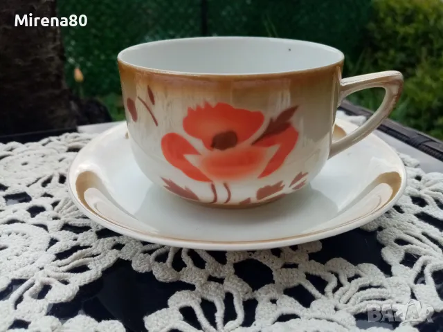 Антикварен сервиз за чай, снимка 8 - Антикварни и старинни предмети - 49756501