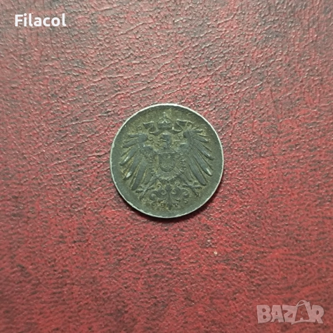 Германия Империя 5 пфенига 1915 година, снимка 2 - Нумизматика и бонистика - 52919729