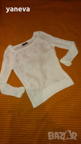 🔚🆒"Esmara"снежно бяла мрежеста блуза , снимка 2 - Блузи с дълъг ръкав и пуловери - 27048353