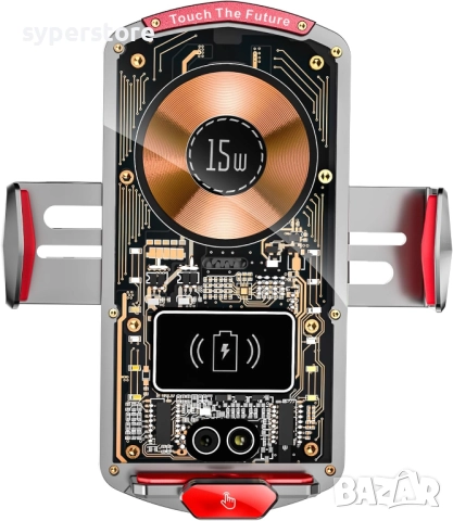 Стойка за телефон с безжично бързо зареждане Digital One SP01032 FJ26, и сензор за отваряне, за възд, снимка 3 - Безжични зарядни - 52532978