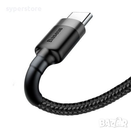 Кабел USB - Type C M/M 0.5m 3A Baseus CATKLF-AG1 Черна оплетка Quick Charge 3.0 Cable USB to Type-C, снимка 3 - USB кабели - 38556548