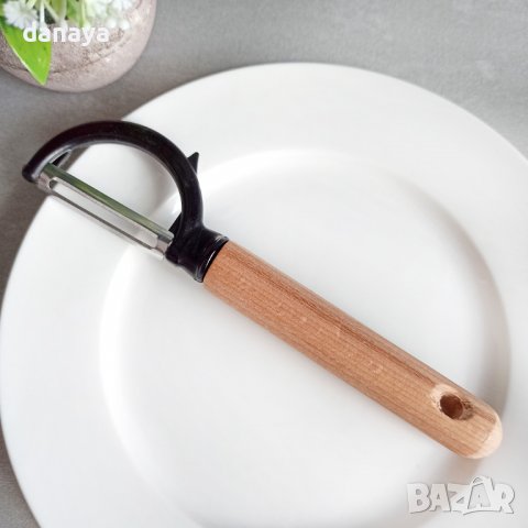 3367 Белачка за зеленчуци с вертикален нож и дървена дръжка, снимка 1 - Прибори за хранене, готвене и сервиране - 39939834