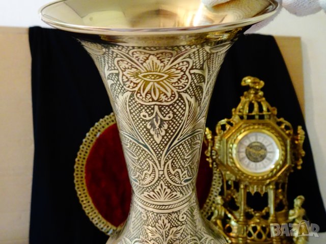 Бронзова ваза 36 см.,клетъчен емайл. , снимка 6 - Вази - 37654544